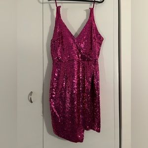 Lulu’s pink sequin mini dress